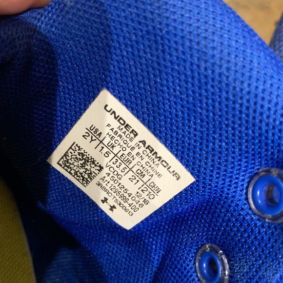 Kids Royal Blue Under Armor Shoes - Picture 4 of 4
